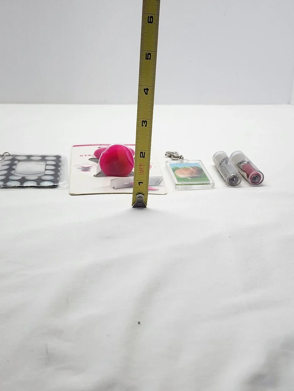 5pc Keychains & 2-in-1 Pink Phone Stand Bundle Set